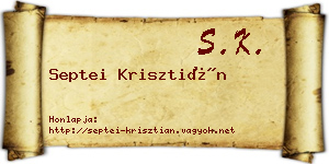 Septei Krisztián névjegykártya